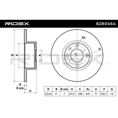 Bremsscheibe RIDEX 82B0464 82B0464 - foto 8