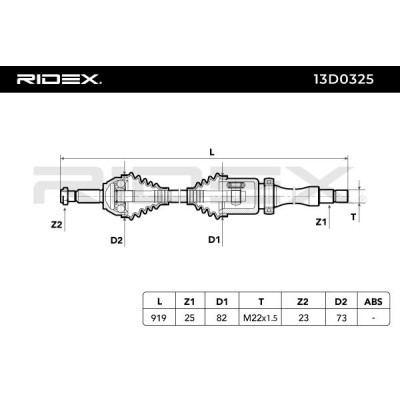 Antriebswelle RIDEX 13D0325 13D0325 - foto 8
