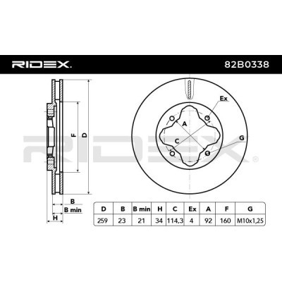Bremsscheibe RIDEX 82B0338 82B0338 - foto 6