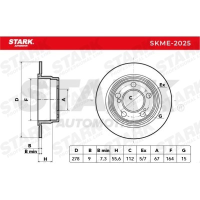 Bremsscheibe Stark SKME-2025 SKME-2025 - foto 5