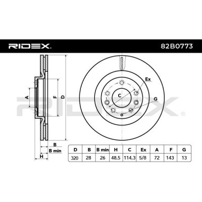 Bremsscheibe RIDEX 82B0773 82B0773 - foto 3