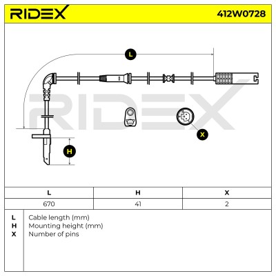 ABS Sensor RIDEX 412W0728 412W0728 - foto 6