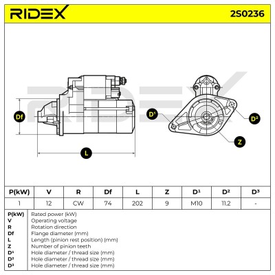 Anlasser RIDEX 2S0236 2S0236 - foto 6