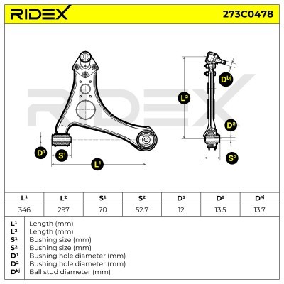 Querlenker RIDEX 273C0478 273C0478 - foto 9