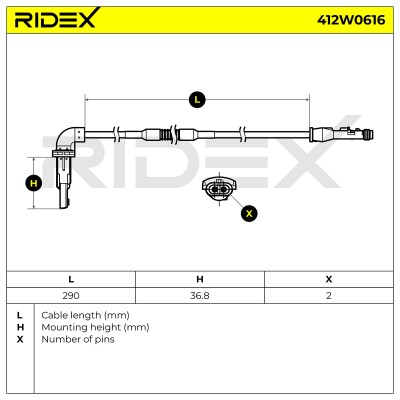 ABS Sensor RIDEX 412W0616 412W0616 - foto 6