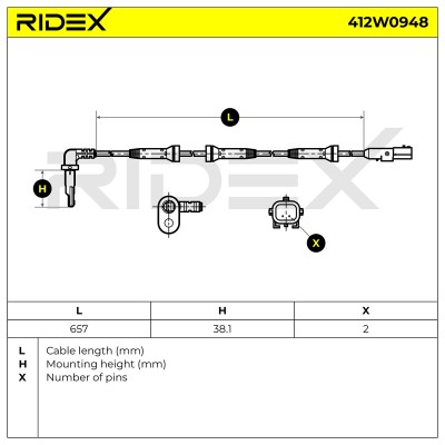 ABS Sensor RIDEX 412W0948 412W0948 - foto 6