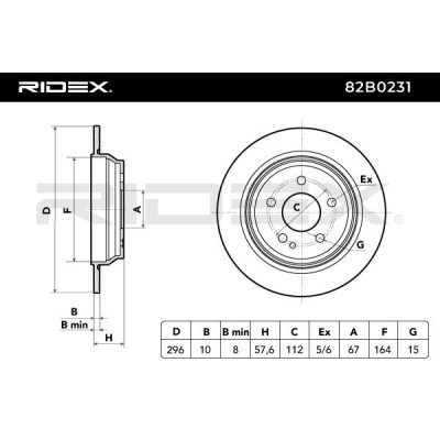 Bremsscheibe RIDEX 82B0231 82B0231 - foto 3