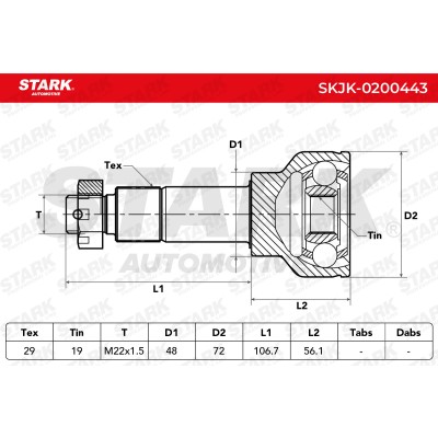 Gelenksatz, Antriebswelle Stark SKJK-0200443 SKJK-0200443 - foto 6