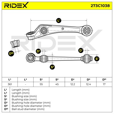 Querlenker RIDEX 273C1038 273C1038 - foto 6