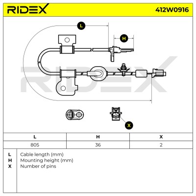 ABS Sensor RIDEX 412W0916 412W0916 - foto 6