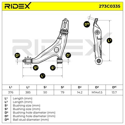 Querlenker RIDEX 273C0335 273C0335 - foto 6