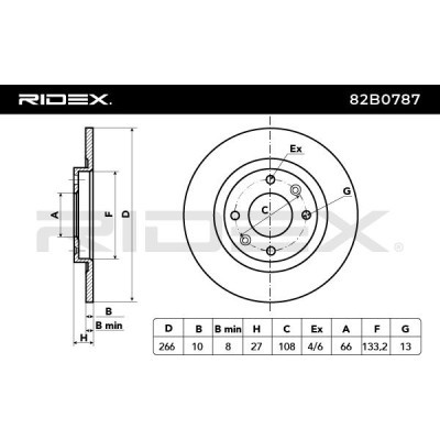 Bremsscheibe RIDEX 82B0787 82B0787 - foto 6