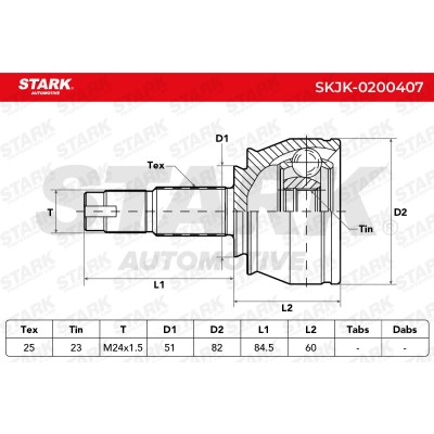 Gelenksatz, Antriebswelle Stark SKJK-0200407 SKJK-0200407 - foto 4