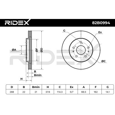 Bremsscheibe RIDEX 82B0994 82B0994 - foto 6