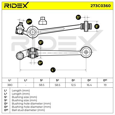 Querlenker RIDEX 273C0360 273C0360 - foto 7
