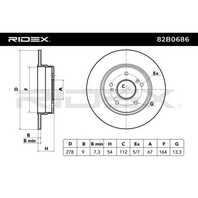 Bremsscheibe RIDEX 82B0686 82B0686 - foto 5