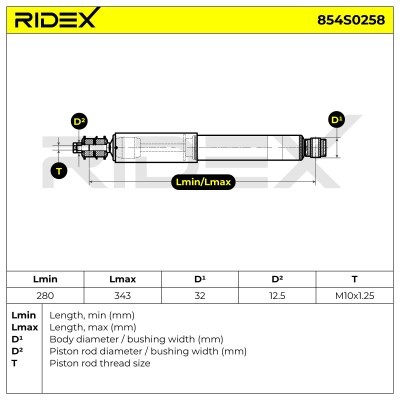 Stoßdämpfer RIDEX 854S0258 854S0258 - foto 6