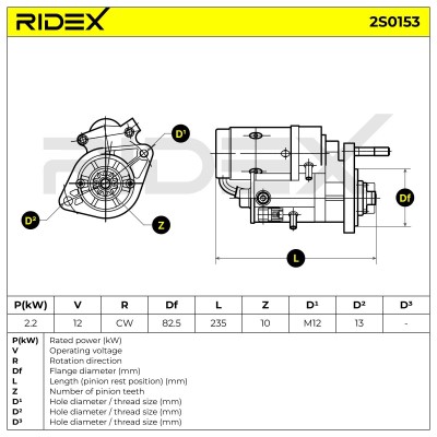 Anlasser RIDEX 2S0153 2S0153 - foto 6