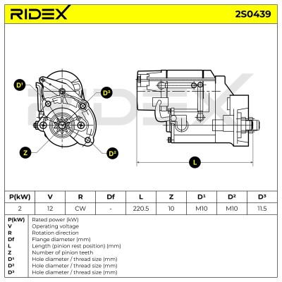 Anlasser RIDEX 2S0439 2S0439 - foto 6