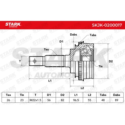 Gelenksatz, Antriebswelle Stark SKJK-0200017 SKJK-0200017 - foto 6