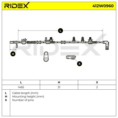 ABS Sensor RIDEX 412W0960 412W0960 - foto 6