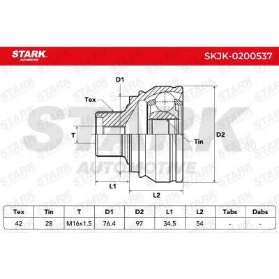 Gelenksatz, Antriebswelle Stark SKJK-0200537 SKJK-0200537 - foto 4