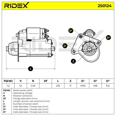 Anlasser RIDEX 2S0124 2S0124 - foto 6