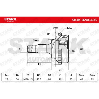 Gelenksatz, Antriebswelle Stark SKJK-0200403 SKJK-0200403 - foto 5