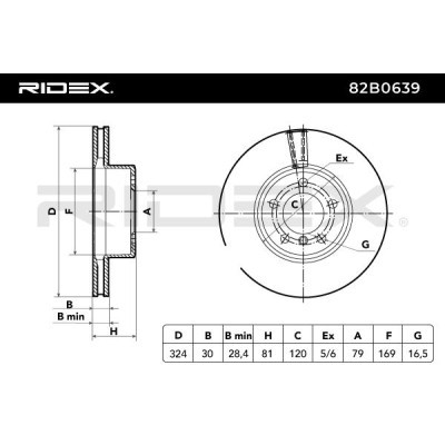Bremsscheibe RIDEX 82B0639 82B0639 - foto 4