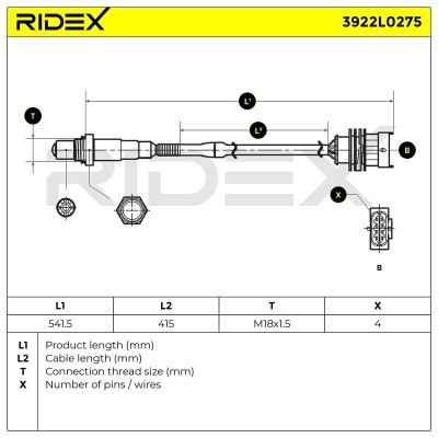 Lambdasonde RIDEX 3922L0275 3922L0275 - foto 6