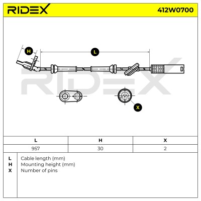 ABS Sensor RIDEX 412W0700 412W0700 - foto 6