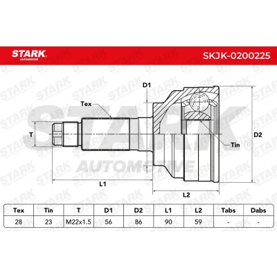 Gelenksatz, Antriebswelle Stark SKJK-0200225 SKJK-0200225 - foto 5