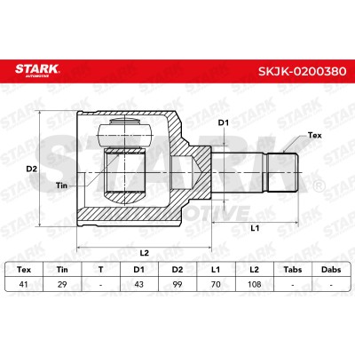Gelenksatz, Antriebswelle Stark SKJK-0200380 SKJK-0200380 - foto 5