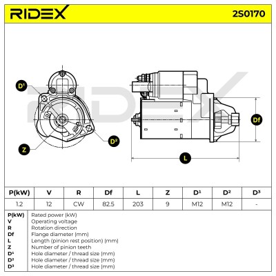 Anlasser RIDEX 2S0170 2S0170 - foto 7