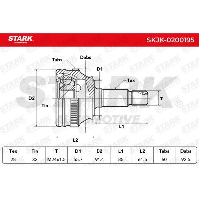Gelenksatz, Antriebswelle Stark SKJK-0200195 SKJK-0200195 - foto 6