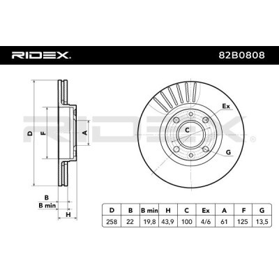 Bremsscheibe RIDEX 82B0808 82B0808 - foto 4