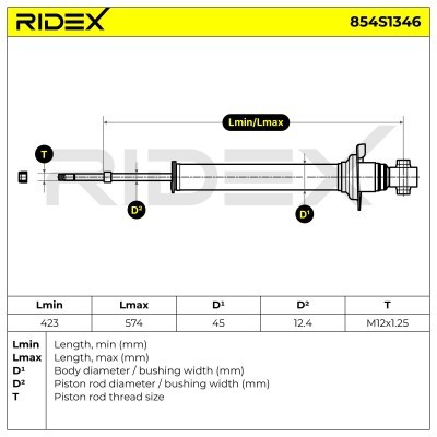 Stoßdämpfer RIDEX 854S1346 854S1346 - foto 7