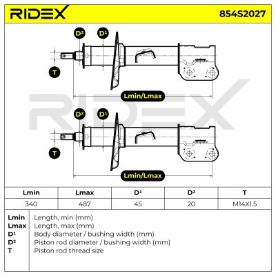 Stoßdämpfer RIDEX 854S2027 854S2027 - foto 7