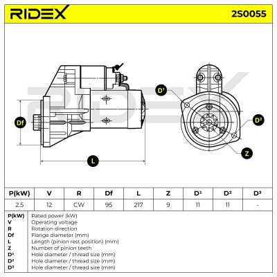 Anlasser RIDEX 2S0055 2S0055 - foto 5