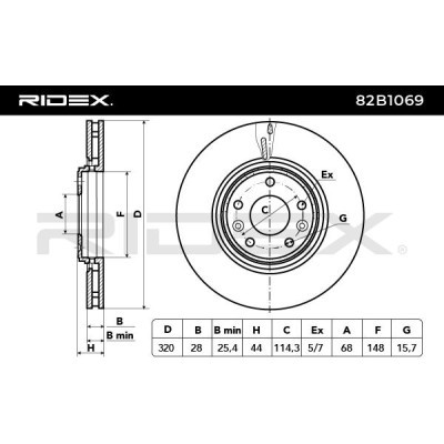 Bremsscheibe RIDEX 82B1069 82B1069 - foto 3