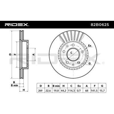 Bremsscheibe RIDEX 82B0625 82B0625 - foto 6