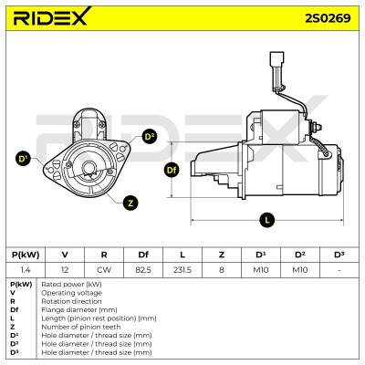 Anlasser RIDEX 2S0269 2S0269 - foto 6