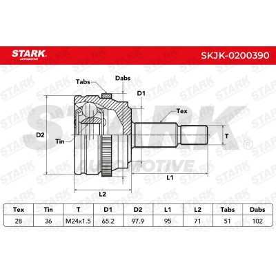 Gelenksatz, Antriebswelle Stark SKJK-0200390 SKJK-0200390 - foto 6