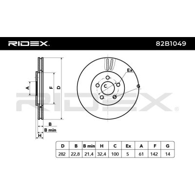 Bremsscheibe RIDEX 82B1049 82B1049 - foto 5