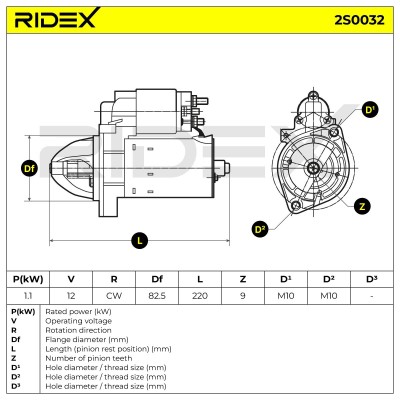 Anlasser RIDEX 2S0032 2S0032 - foto 6