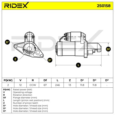 Anlasser RIDEX 2S0158 2S0158 - foto 7