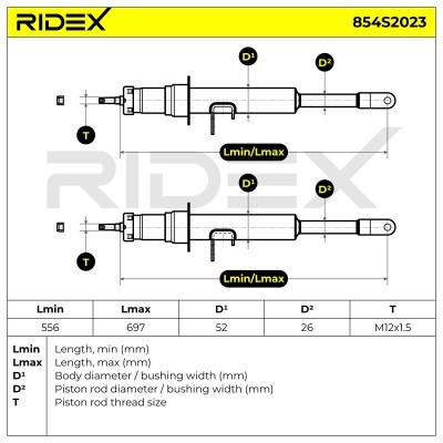 Stoßdämpfer RIDEX 854S2023 854S2023 - foto 7