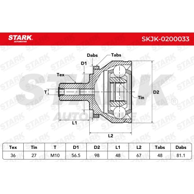 Gelenksatz, Antriebswelle Stark SKJK-0200033 SKJK-0200033 - foto 6