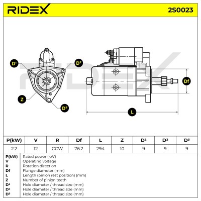 Anlasser RIDEX 2S0023 2S0023 - foto 5
