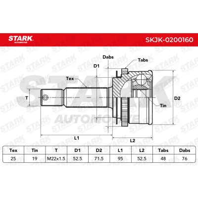 Gelenksatz, Antriebswelle Stark SKJK-0200160 SKJK-0200160 - foto 4